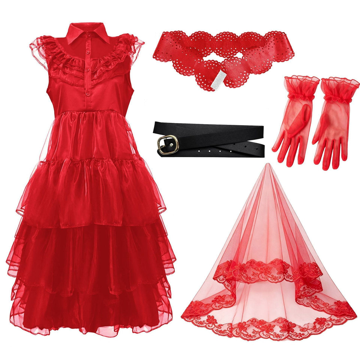 Women’s festive costume dress with voluminous tulle skirt and ruffles Shop Velvia