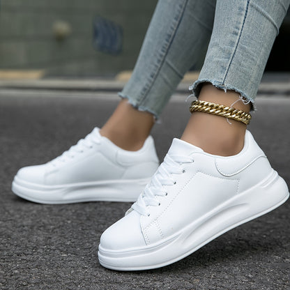 Shop Velvia | Clean White Leather Sneakers for Women, White