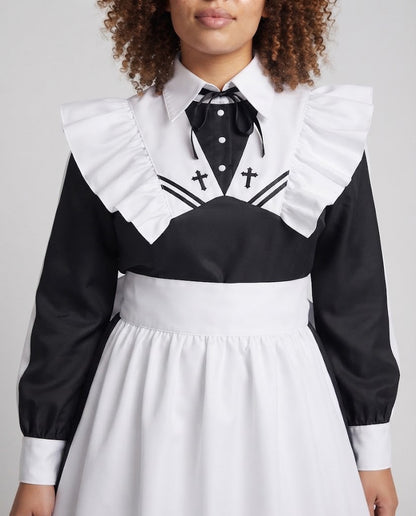 Women's costume dress with ruffle details and elegant accessories Shop Velvia