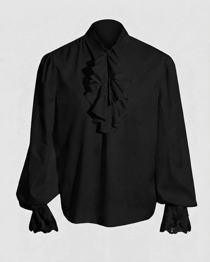 Women Ruffled Blouse with Elegant Collar Area Shop Velvia