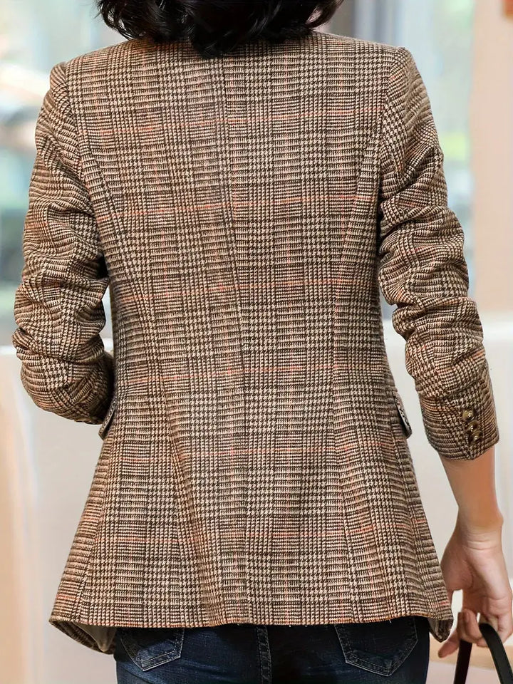 Shop Velvia | Checked Blazer With Lapel And One Button