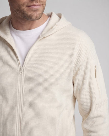 Men's Hooded Functional Jacket made of structured waffle fabric with zipper Shop Velvia