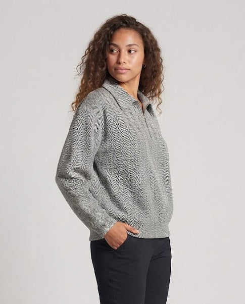 Women's Fashion Oversized Blouse in Herringbone Pattern Shop Velvia