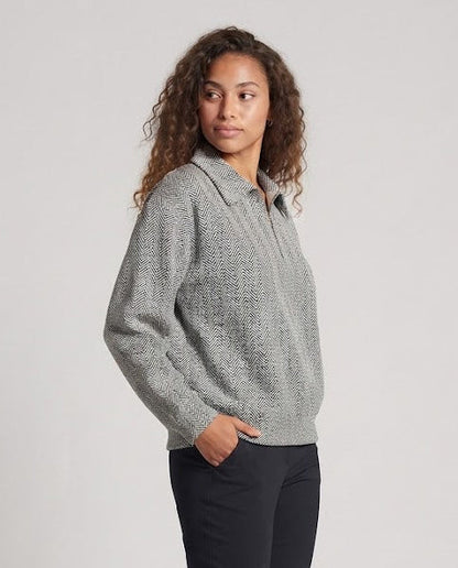 Women's Fashion Oversized Blouse in Herringbone Pattern Shop Velvia