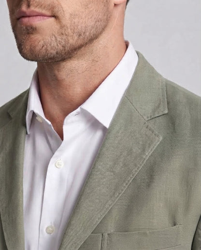 Men's Light Linen Blazer with Textured Look and Tailored Silhouette Shop Velvia