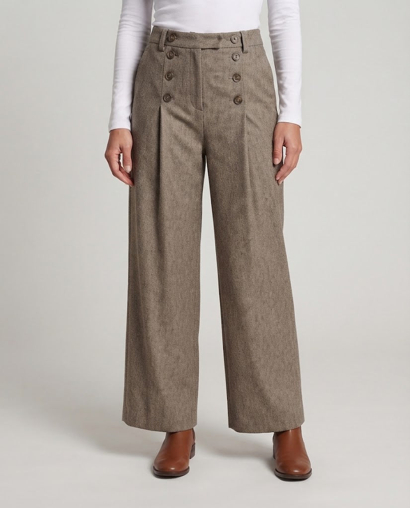 Ladies elegant and comfortable wide-cut fabric trousers Shop Velvia