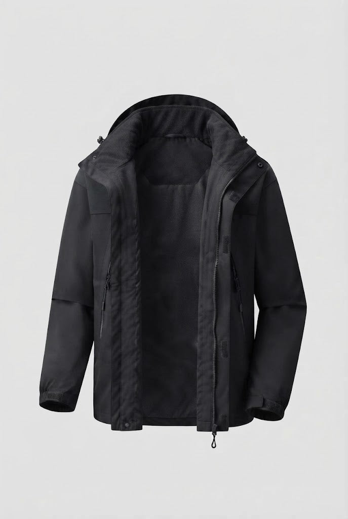 Men's two-layer softshell outdoor jacket with removable fleece inner jacket and hood Shop Velvia