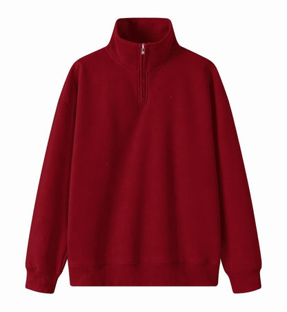 Heavy polo sweatshirt with half zipper, 350g