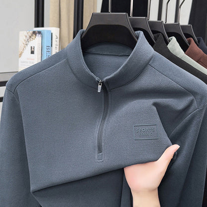 Men's sweatshirt with zipper and stand-up collar
