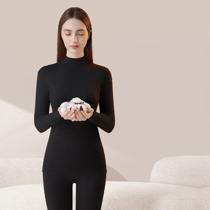 Cotton thermal underwear set, crew neck, unisex
