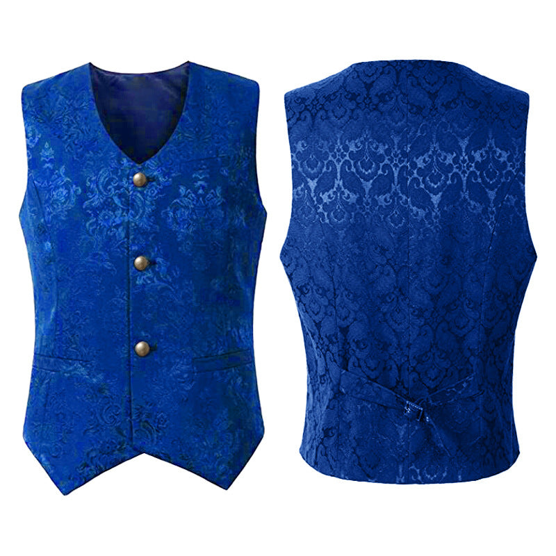 Men's tailored brocade coat in military style with stand-up collar and decorative braids Shop Velvia