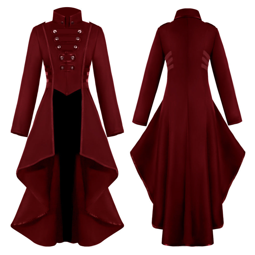 Men's tailored brocade coat in military style with stand-up collar and decorative braids Shop Velvia