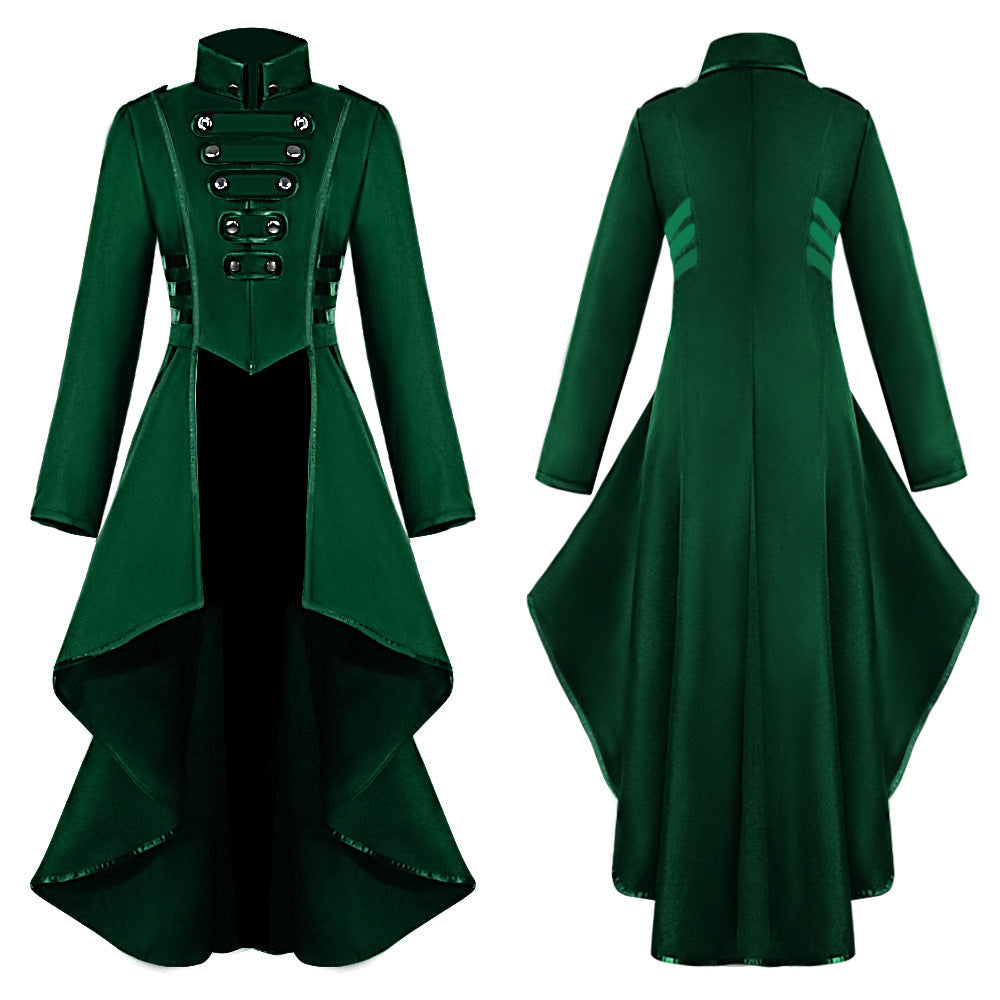 Men's tailored brocade coat in military style with stand-up collar and decorative braids Shop Velvia