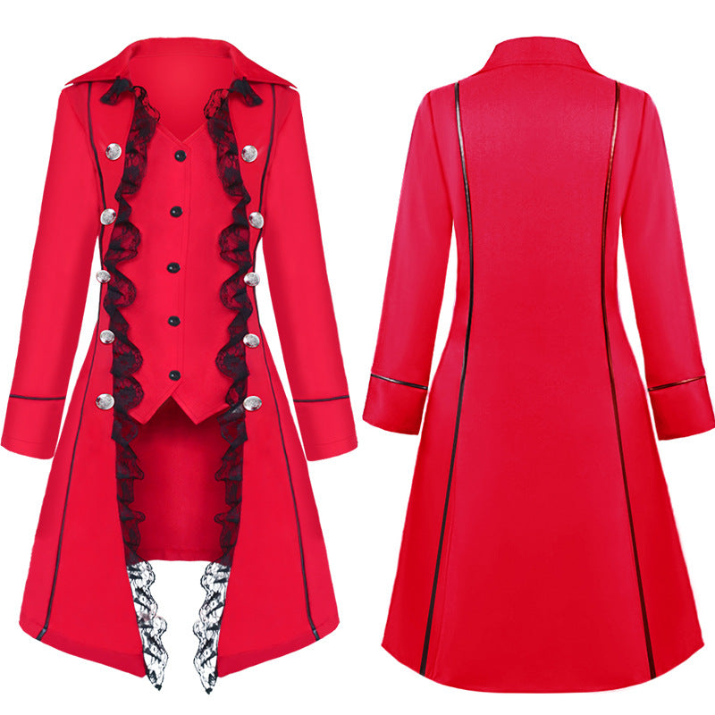 Men's tailored brocade coat in military style with stand-up collar and decorative braids Shop Velvia