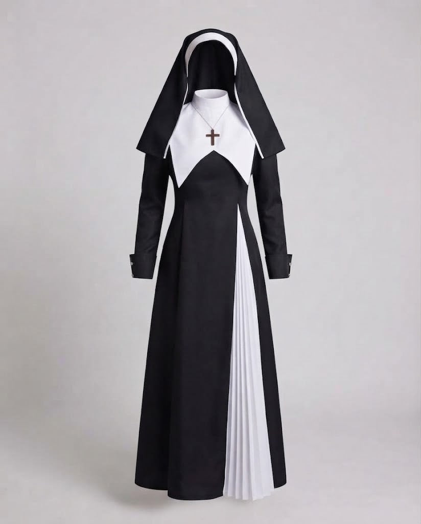 Women's Nun Costume with Cross and Hood Shop Velvia