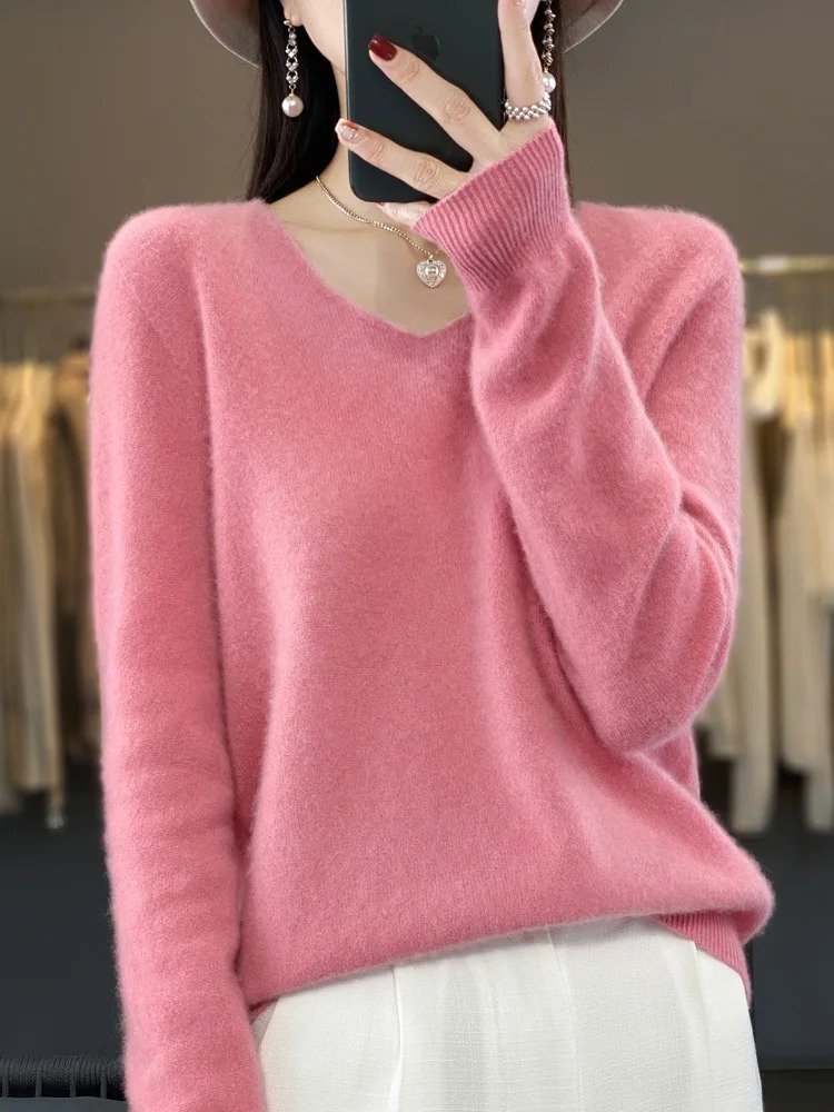 Shop Velvia | Cashmere Pullover Women Elegant V-neck, Soft & Comfortable