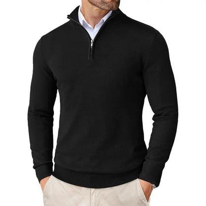 Men's sweatshirt with stand-up collar and zipper