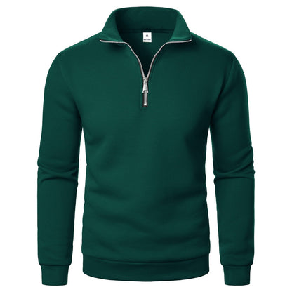 Men's sweatshirt with stand-up collar and zipper