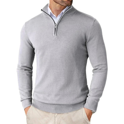 Men's sweatshirt with stand-up collar and zipper