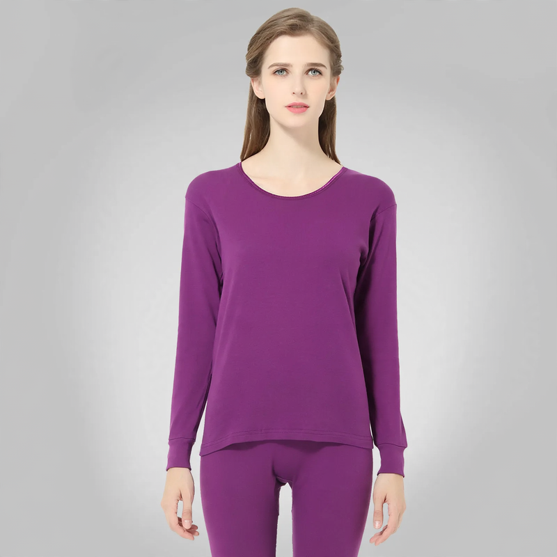 Cotton thermal underwear set, crew neck, unisex