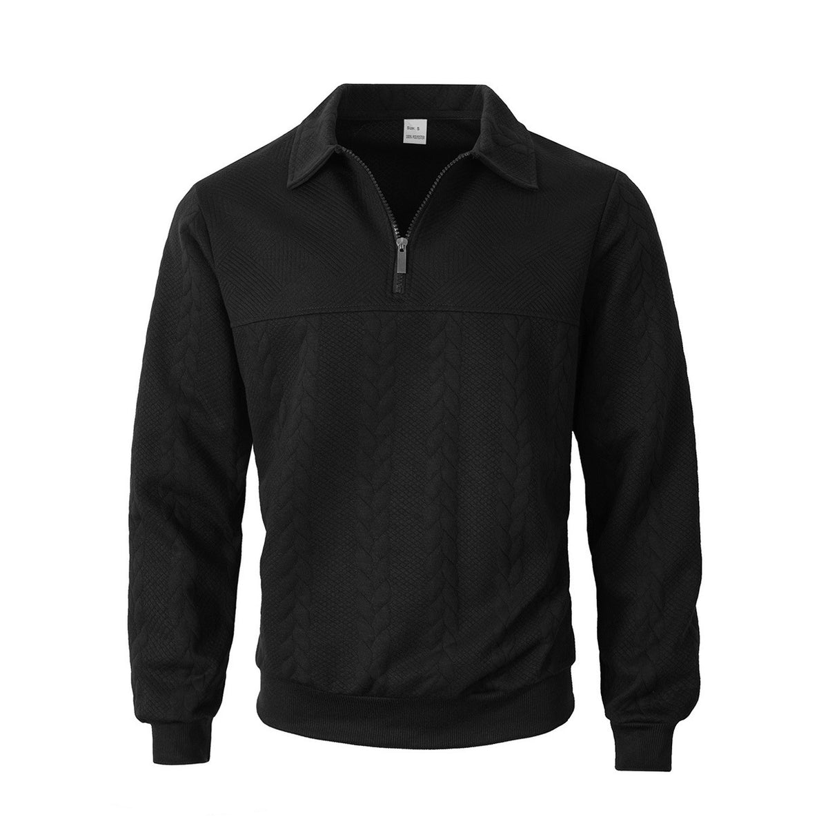 Men's sweatshirt with zipper and laydown collar