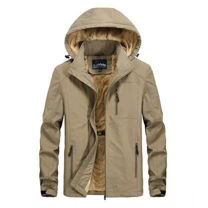 Men's Utility Hooded Jacket with Full Zip and Warm Faux Fur Lining Shop Velvia