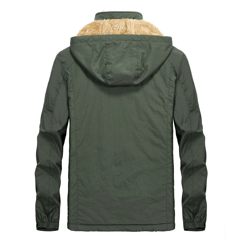 Men's Utility Hooded Jacket with Full Zip and Warm Faux Fur Lining Shop Velvia