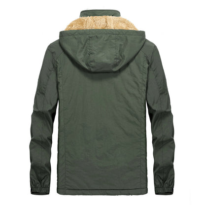 Men's Utility Hooded Jacket with Full Zip and Warm Faux Fur Lining Shop Velvia