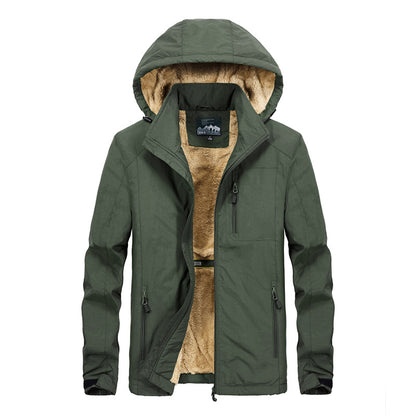 Men's Utility Hooded Jacket with Full Zip and Warm Faux Fur Lining Shop Velvia