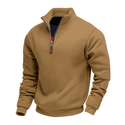 Athletic men's sweater with zipper and lining