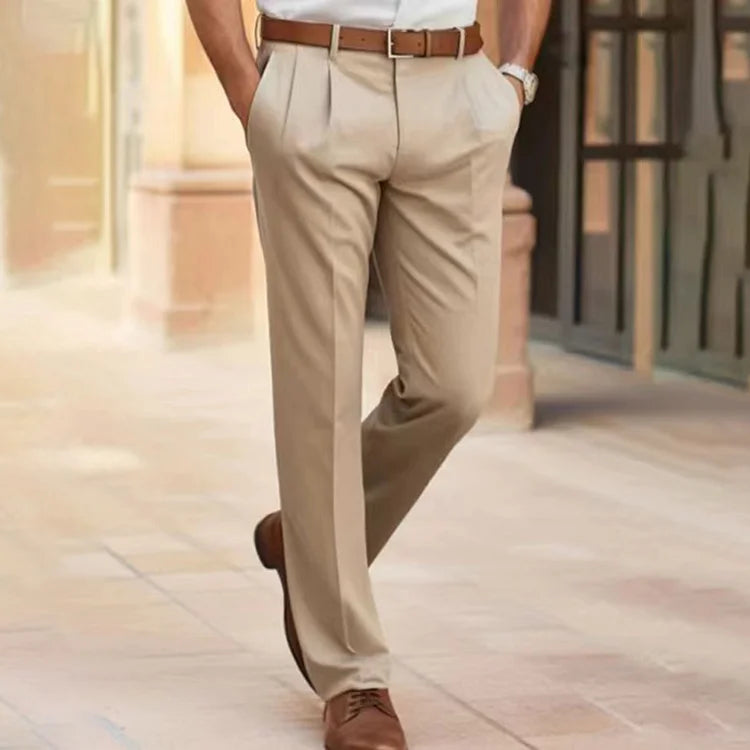 Shop Velvia | Men's Suit Trousers with Crease - Classic Business Pants with Straight Leg for Office, Wedding & Formal Occasions