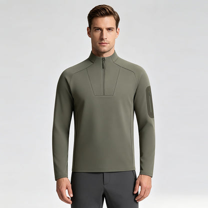 Men's sweatshirt with zipper and stand-up collar