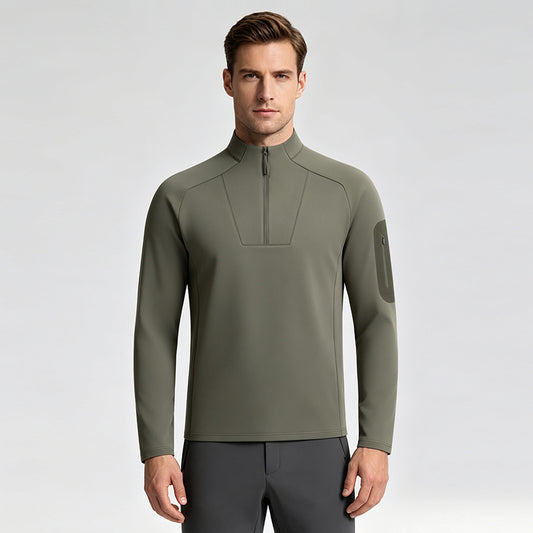 Men's sweatshirt with zipper and stand-up collar