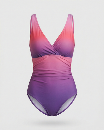 Tricolor Swimsuit with Flat Sole