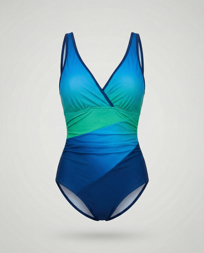 Tricolor Swimsuit with Flat Sole