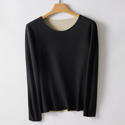 Thermal long-sleeve undershirt, round neckline, fitted