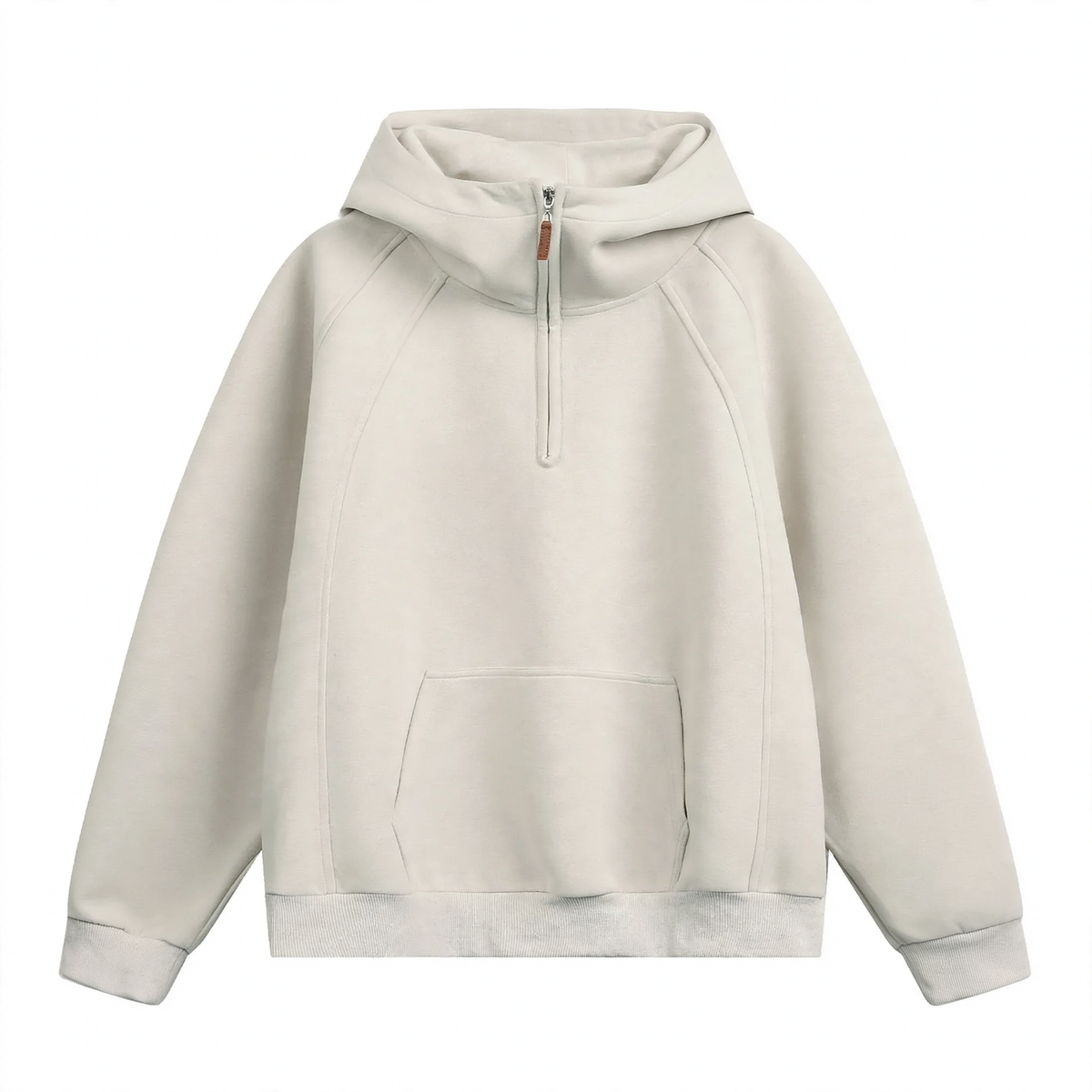 Heavy men's hoodie with half zip