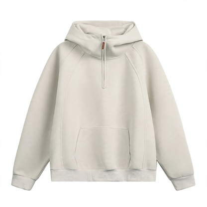 Heavy men's hoodie with half zip