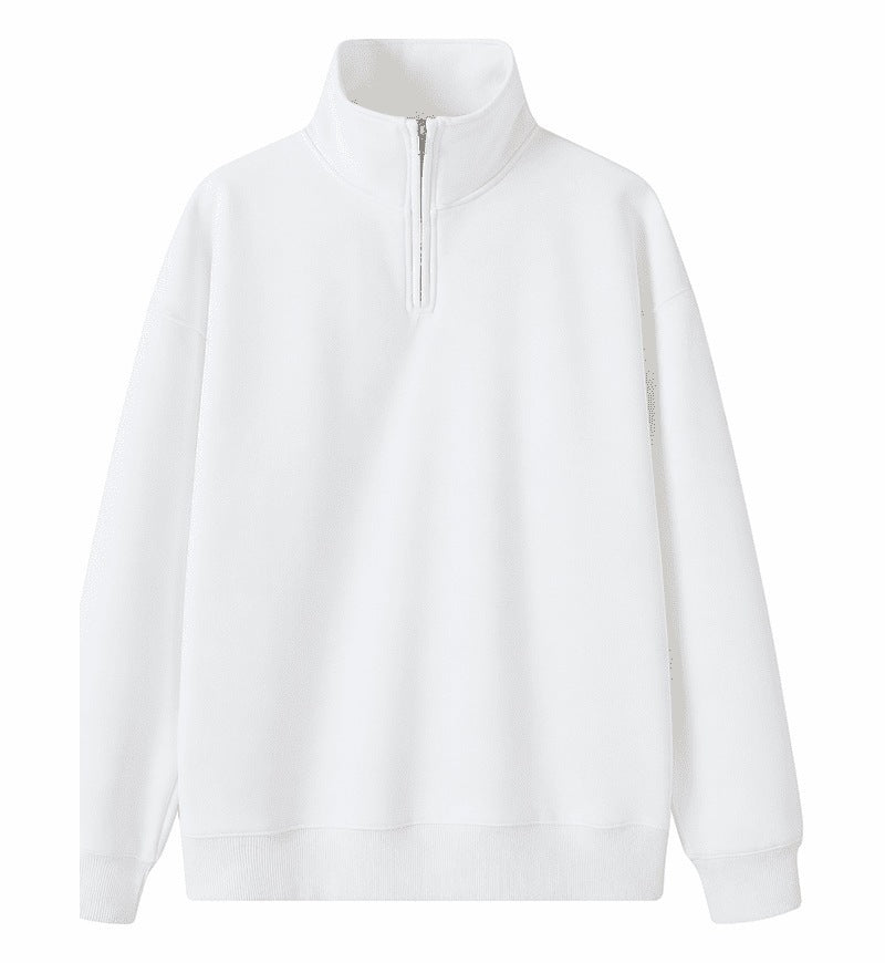 Heavy polo sweatshirt with half zipper, 350g