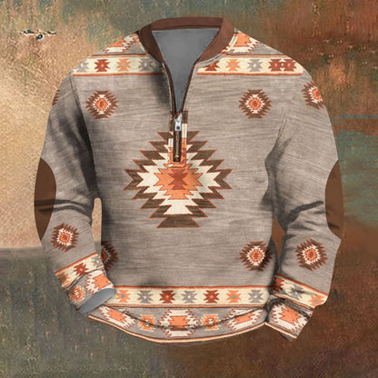 Men's sweatshirt with zipper and 3D print