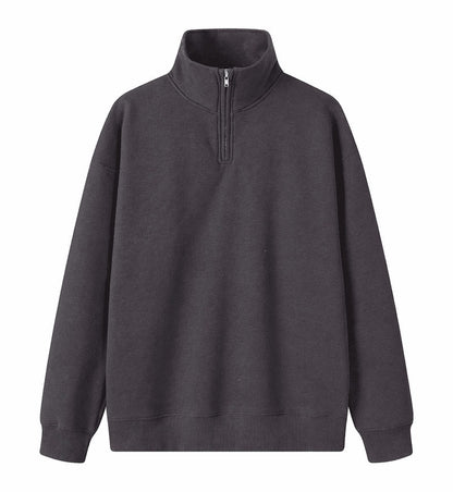 Heavy polo sweatshirt with half zipper, 350g