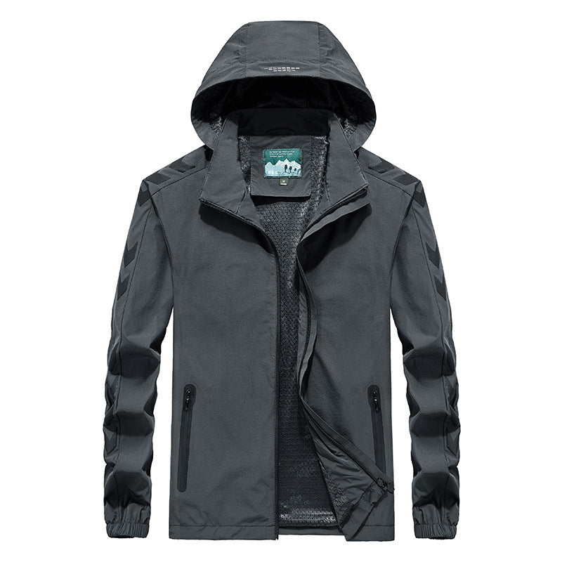 Men's Performance Softshell Jacket with Hood, Sealed Zippers and Reflective Sleeve Inserts Shop Velvia
