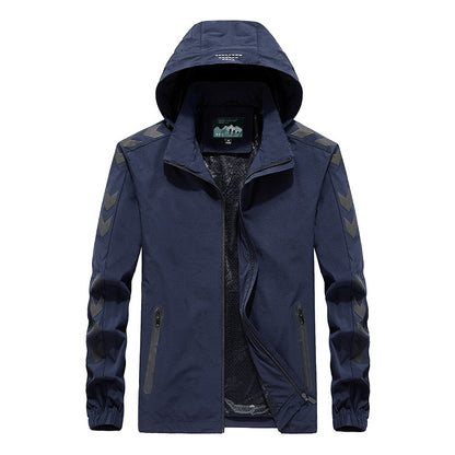 Men's Performance Softshell Jacket with Hood, Sealed Zippers and Reflective Sleeve Inserts Shop Velvia