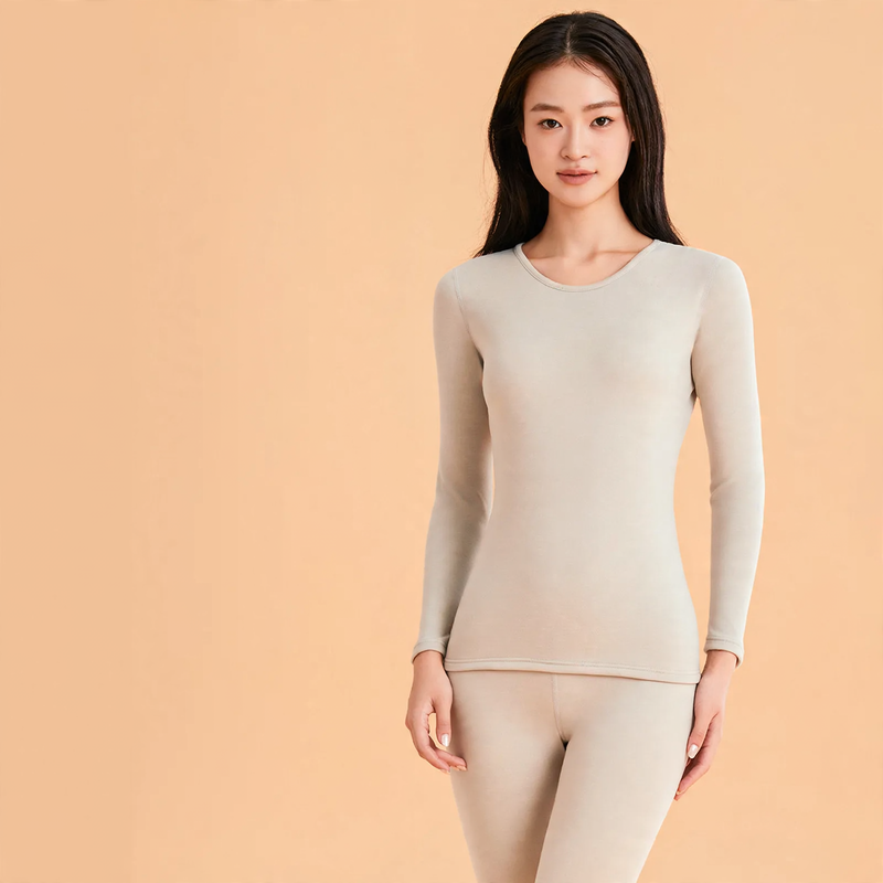 Thermal underwear set for couples, with silk content