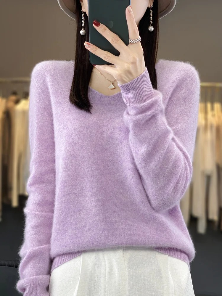 Shop Velvia | Cashmere Pullover Women Elegant V-neck, Soft & Comfortable