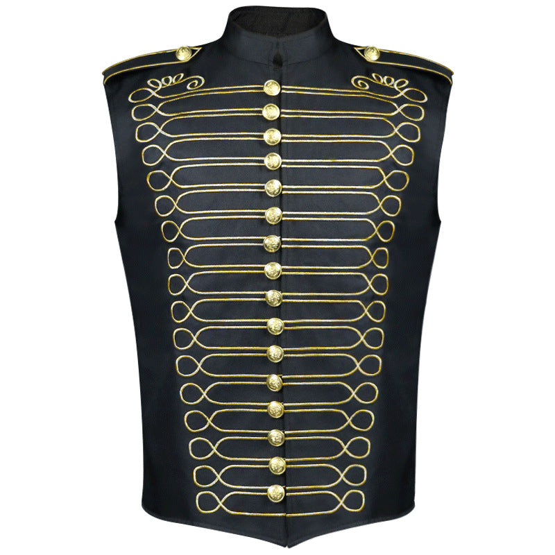 Men's nan military parade jacket with decorative cords and stand-up collar Shop Velvia