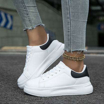 Shop Velvia | Clean White Leather Sneakers for Women, White