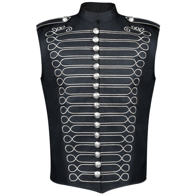 Men's nan military parade jacket with decorative cords and stand-up collar Shop Velvia