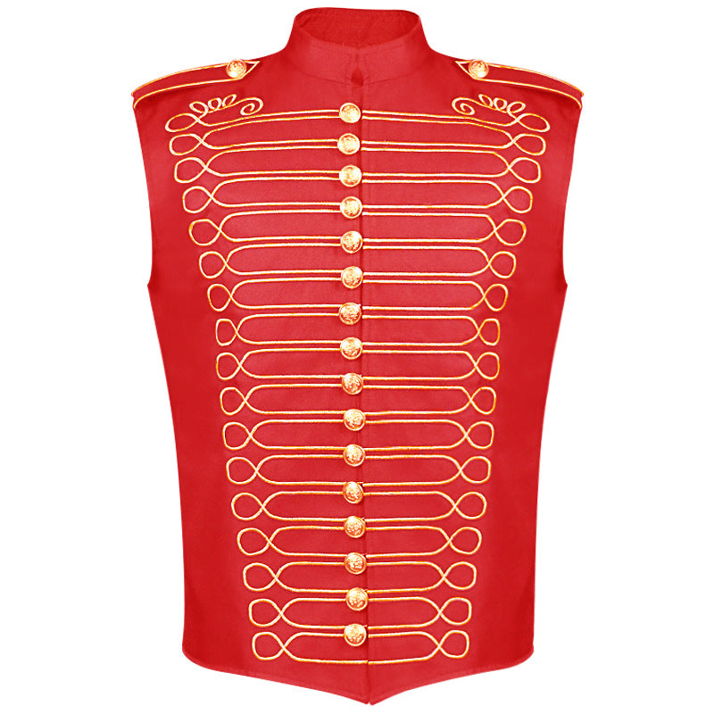Men's nan military parade jacket with decorative cords and stand-up collar Shop Velvia
