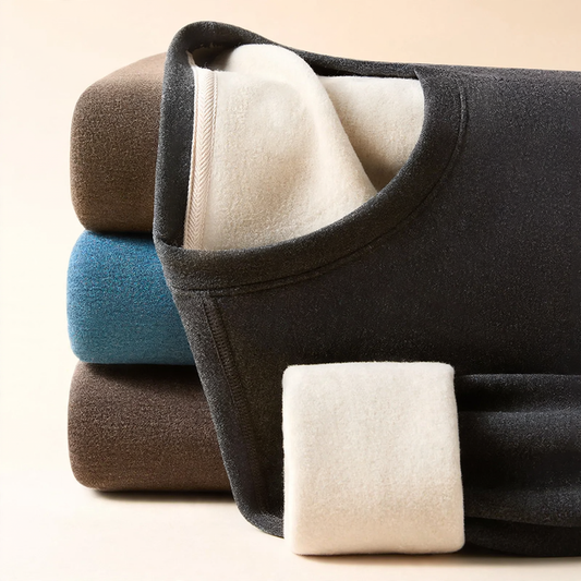 Thermal underwear set, lined, with silk and wool